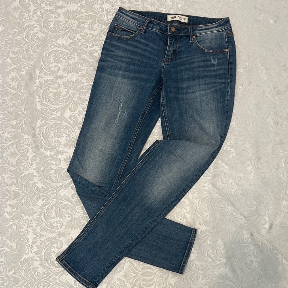 Maurices Women's Dark Blue Skinny True Blue Jeans with Sz - 27